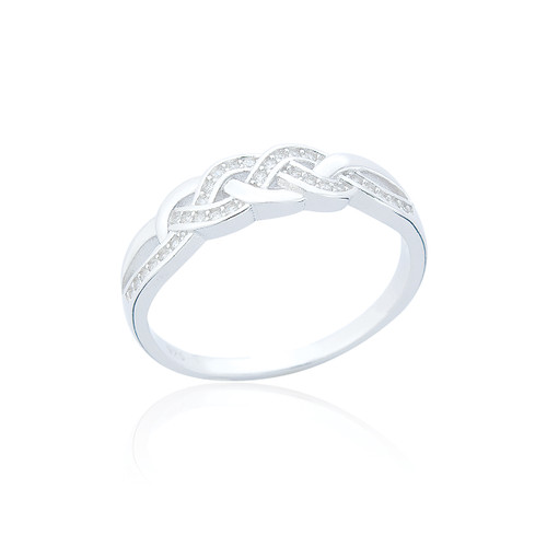 Zaha C.Z Plait Ring - Silver