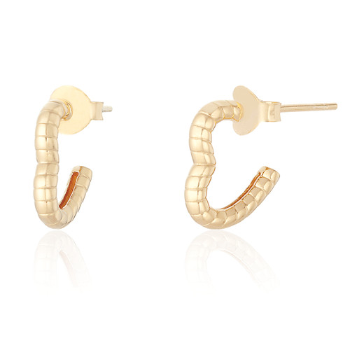 Anthea Heart Stud Earrings - Gold