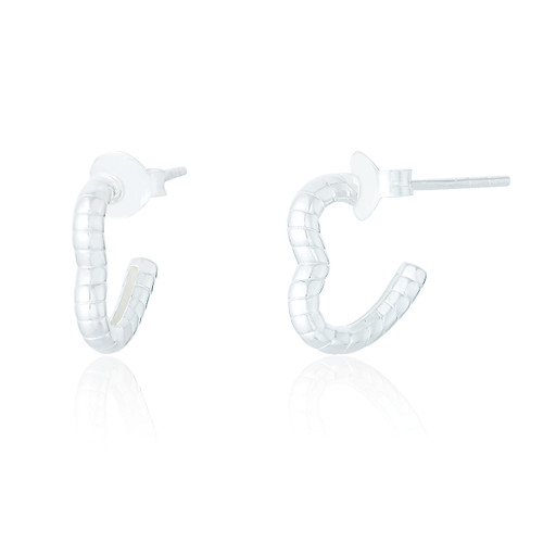 Anthea Heart Stud Earrings - Silver