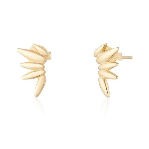 Anthea Pointed Stud Earrings - Gold