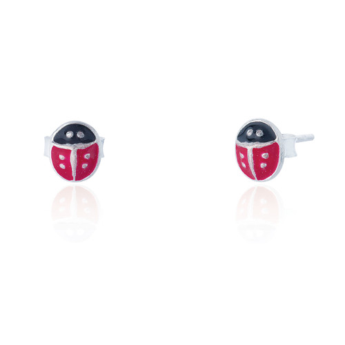 Ladybird Stud - Red (3 pair pack )