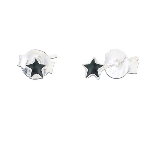 Star Stud - Black (3 pair pack )