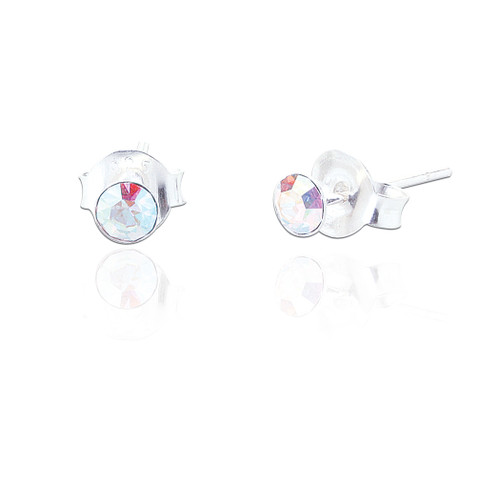 Round Rainbow 3mm Stud  (3 pair pack )