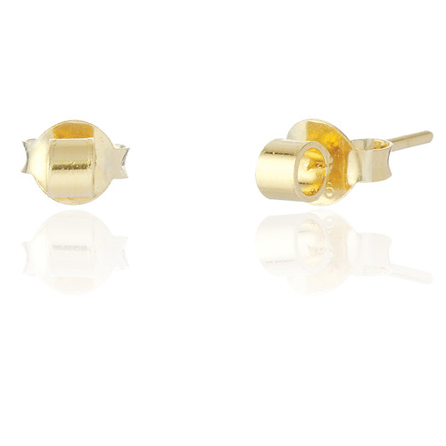 Tube Stud - Gold Plate  (3 pair pack )