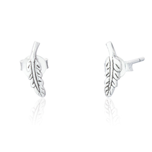 Curved Feather Studs - Silver (3 pair pack )