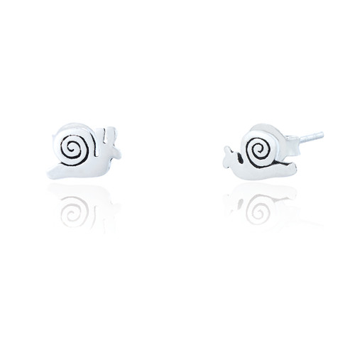 Snail Stud - Silver (3 pair pack )