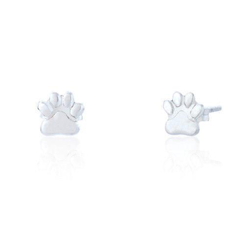 Paw Prints Stud - Silver (3 pair pack )