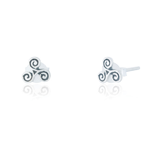 Celtic Triskele Stud - Silver (3 pair pack )