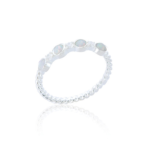 Aster Stone C.Z Ring - White Opal