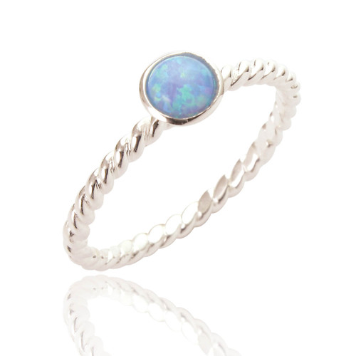 Jemima Stone Ring - Blue Opal