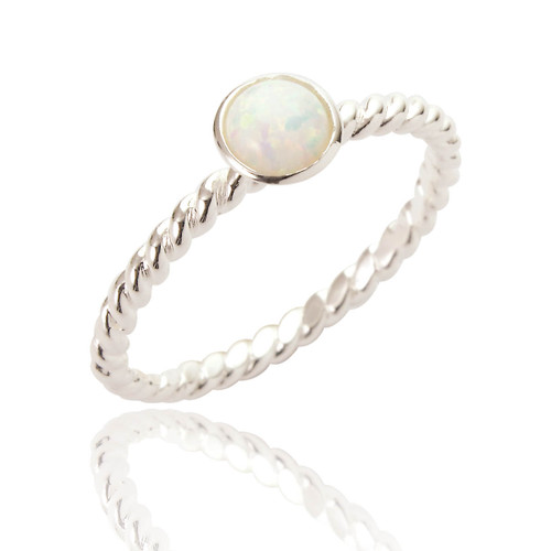 Jemima Stone Ring - White Opal