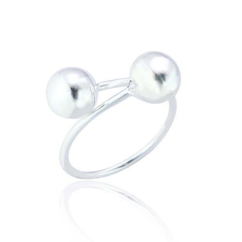 Kerstin Double Ball Ring - Silver