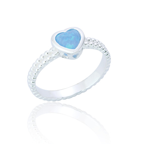 Katia Heart Ring - Blue Opal