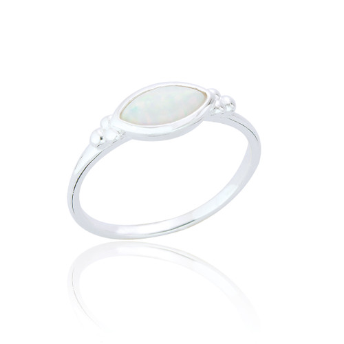 Dema Marquise Stone Ring - White Opal