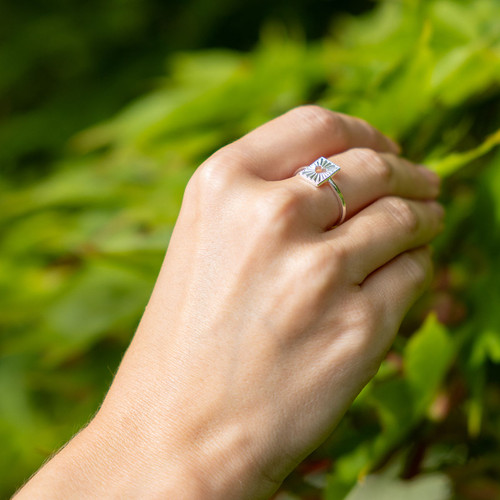 Cleo Heart Plaque Ring - Silver