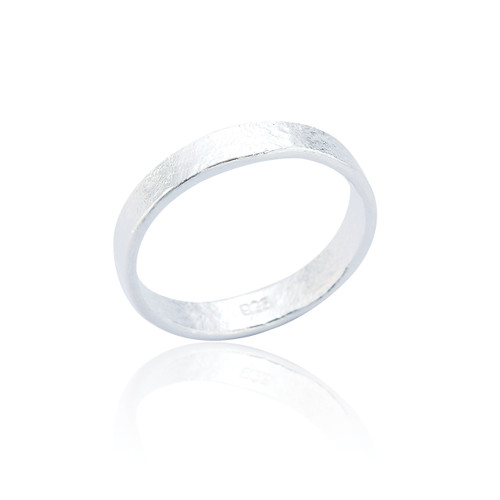 Ines Sandblasted Ring - Silver