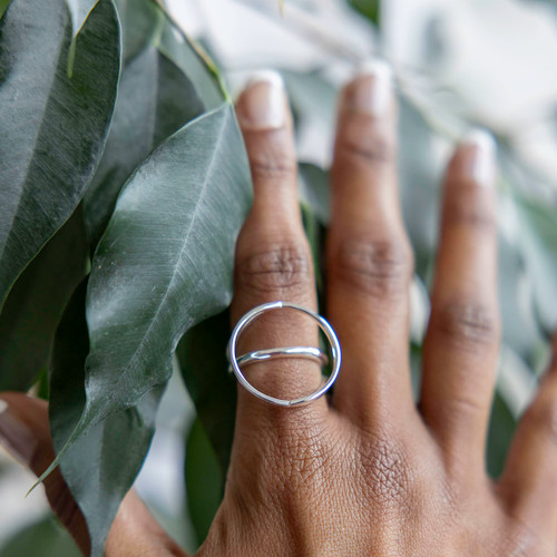 Siobhan Circle Statement Ring - Silver