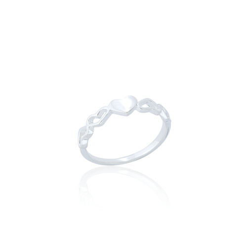 Mollie Girls Heart Ring - Silver (5 PACK)