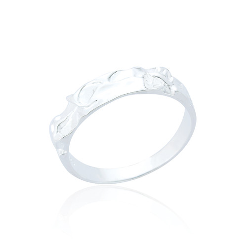 Byblos Slim Crushed Ring - Silver