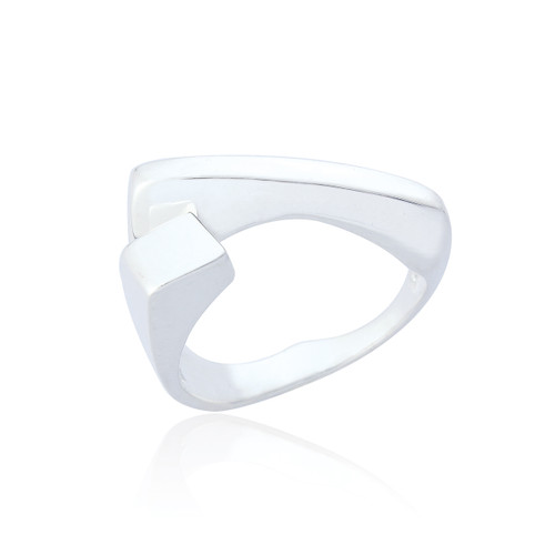 Edin Block Statement Ring - Silver