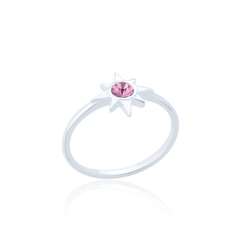 Rowen Pink C.Z Star Ring - Silver (5 PACK)