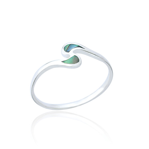Lira Double Teardrop Ring - Abalone