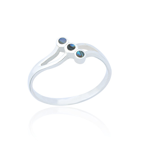 Lira Three Stone Ring - Abalone