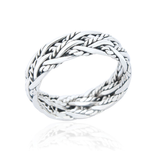 Grayson Men's Braid Ring - Silver