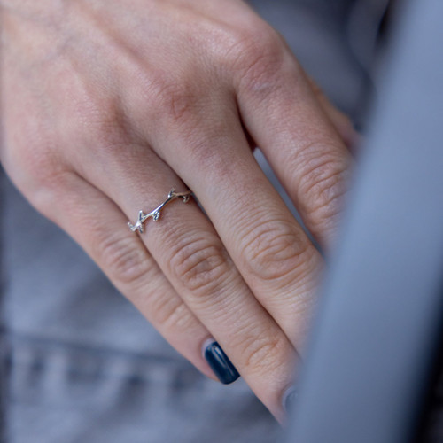 Candice Branch Ring - Silver
