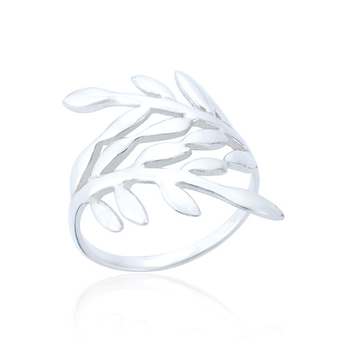 Rama Leaf Statement Ring - Silver