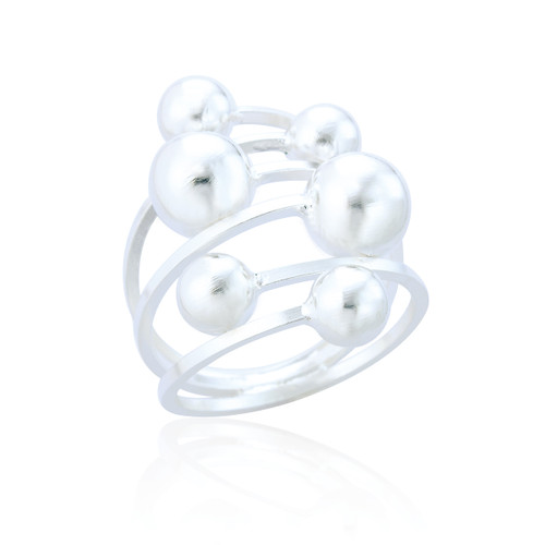 Keisha Ball Statement Ring - Silver