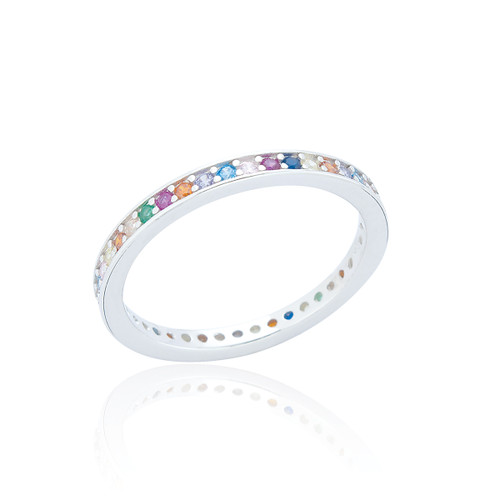 Ticia C.Z Band Ring - Rainbow