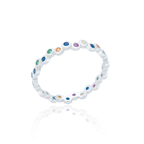 Ticia C.Z Circles Ring - Rainbow