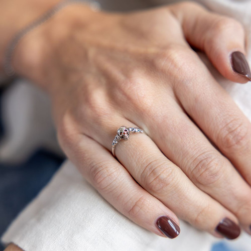 Ticia Skull Ring - Silver