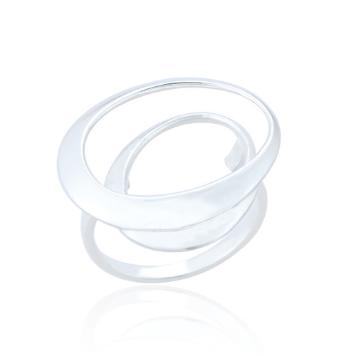 Mireille Oval Statement Ring - Silver