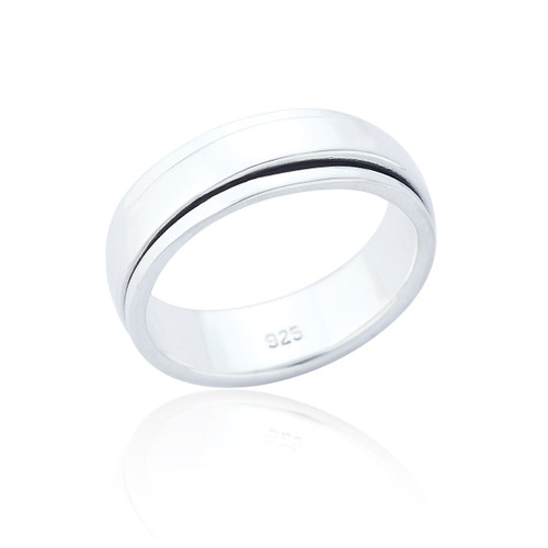Santiago Flat Spinning Ring - Silver