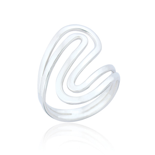 Caia Sculptural Statement Ring - Silver