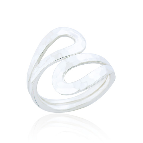 Caia Hammered Loop Ring - Silver