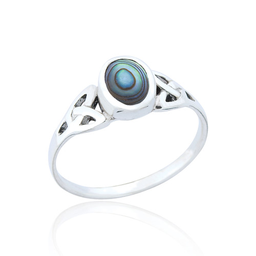 Saorla Abalone Celtic Ring - Silver