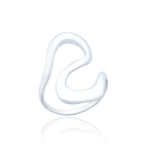 Caia Open Swirl Statement Ring - Silver