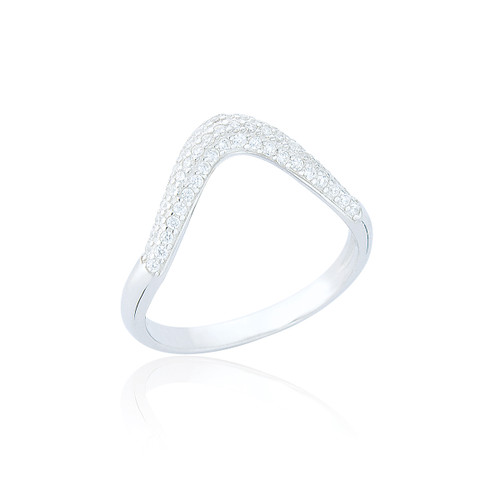 Zaha C.Z Curve Ring - Silver