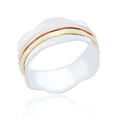 Zelina Frill Spinning Ring - Mixed Metal