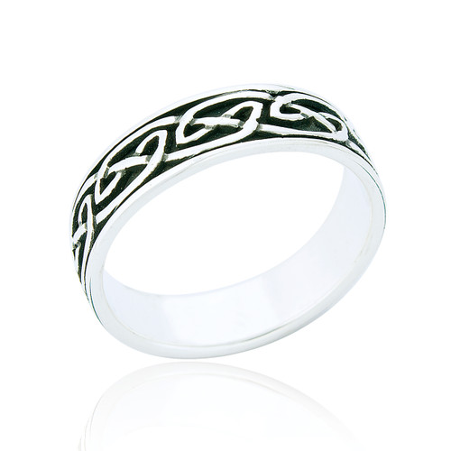 Owain Mens Celtic Knot Ring - Silver