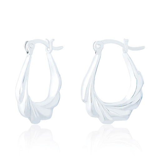 Viva Twist Creole Hoop Earrings - Silver