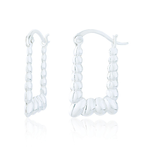 Viva Bobble Creole Hoop Earrings - Silver
