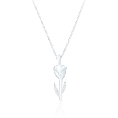 Aloe Rose Pendant & Chain - Silver