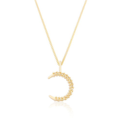 Nyx C.Z Moon Pendant & Chain - Gold