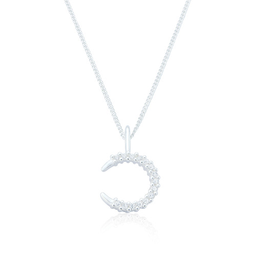 Nyx C.Z Moon Pendant & Chain - Silver