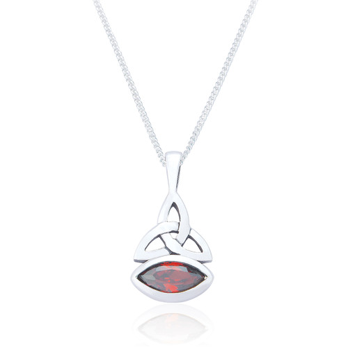 Marsaili Trinity Pendant & Chain - Ruby C.Z