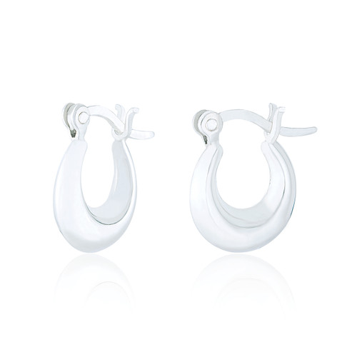 Viva Small Creole Hoop Earrings - Silver